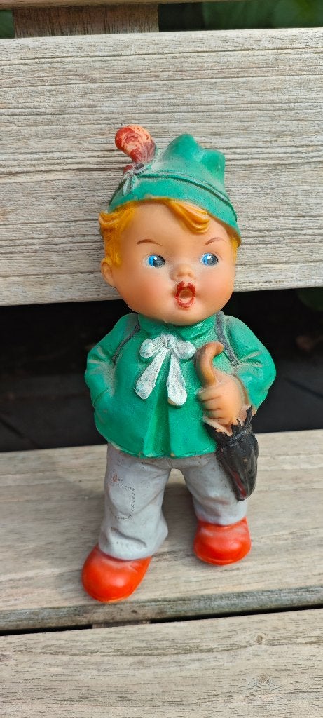 Vintage rubberen speelgoed poppetje. Piept bij knijpen, Ophalen of Verzenden, Zo goed als nieuw