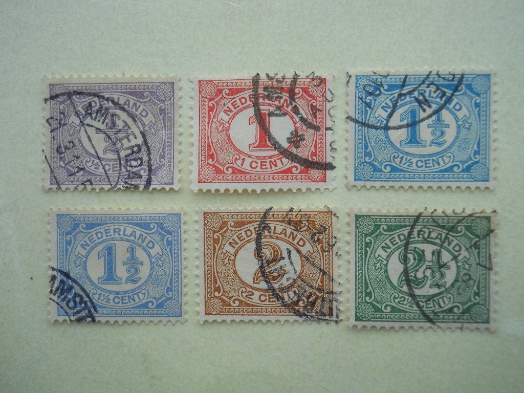 Nederland 1899 Cijfer Vurtheim serie Nvph.50-55 gestempeld, Ophalen of Verzenden, T/m 1940, Gestempeld