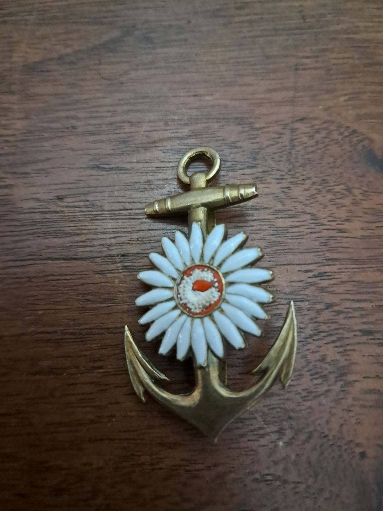 Koopvaardij Pet embleem, Verzamelen, Verzenden, Marine, Nederland, Embleem of Badge