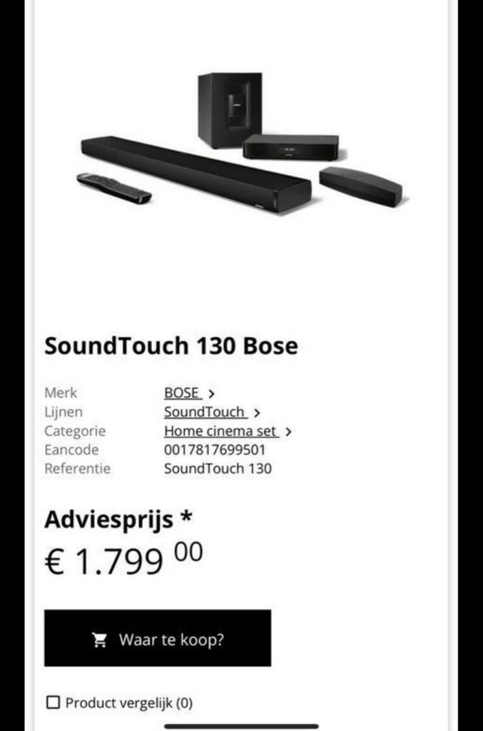 Bose SoundTouch 130 Home Cinema Set - Complete Set, Ophalen of Verzenden, Gebruikt, Soundbar, Overige merken