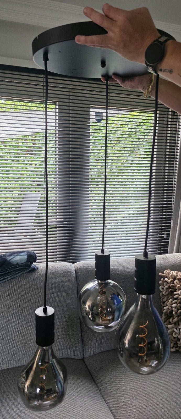 mooie lamp voor boven de eetkamer tafel, Ophalen, Design lamp, E27 (groot), Zo goed als nieuw