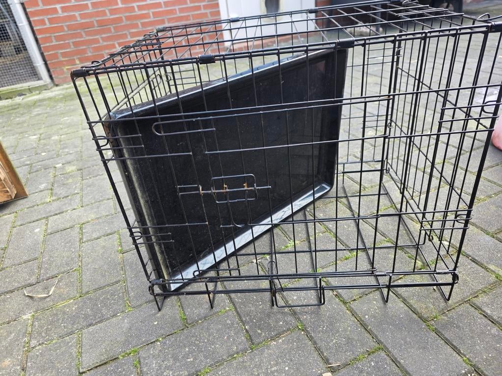 Zwarte kleine hondenbench 6045, Dieren en Toebehoren, Ophalen, Gebruikt