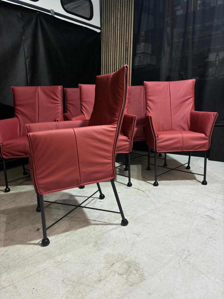 6 Montis Chaplin Stoelen - Nieuw Leer - Ook Met Wiel, Ophalen, ., Leer, Zo goed als nieuw