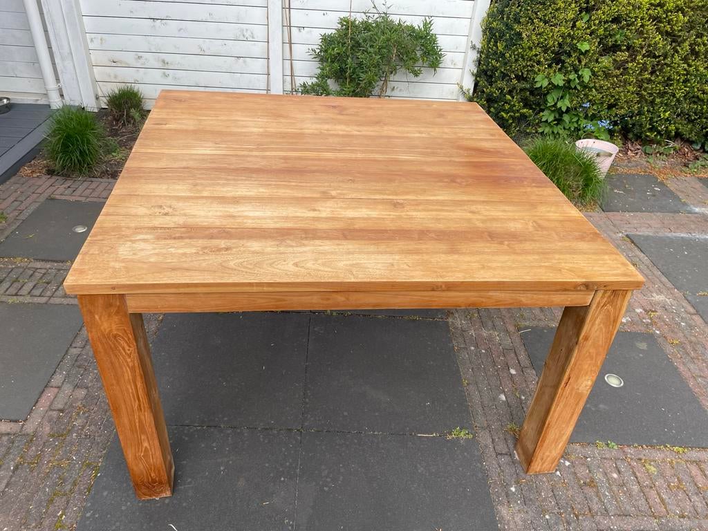 Teakhouten eettafel, Huis en Inrichting, Ophalen, Gebruikt, Koloniaal, Vier personen