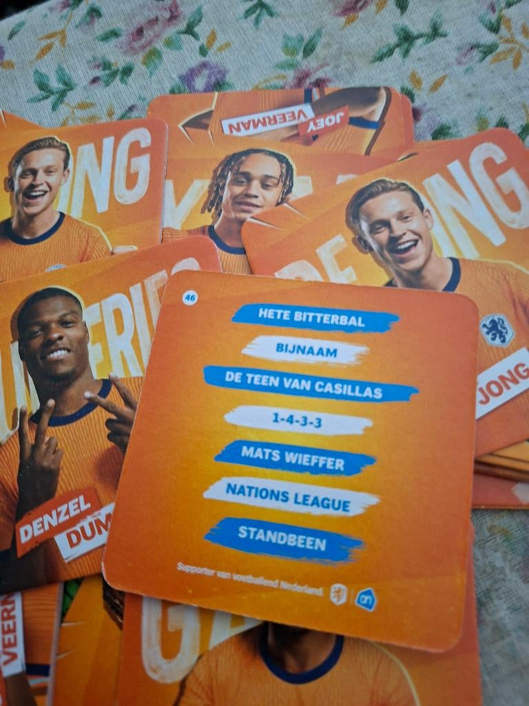 Oranje onderzetters van het Nederlands Elftal, EK 2024., Verzamelen, Supermarktacties, Albert Heijn, Ophalen of Verzenden