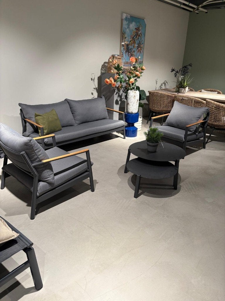 loungeset 3 zits + 2 fauteuils + salontafel, Tuin en Terras, Tuinsets en Loungesets, Ophalen, 5 zitplaatsen, Loungeset, Bank