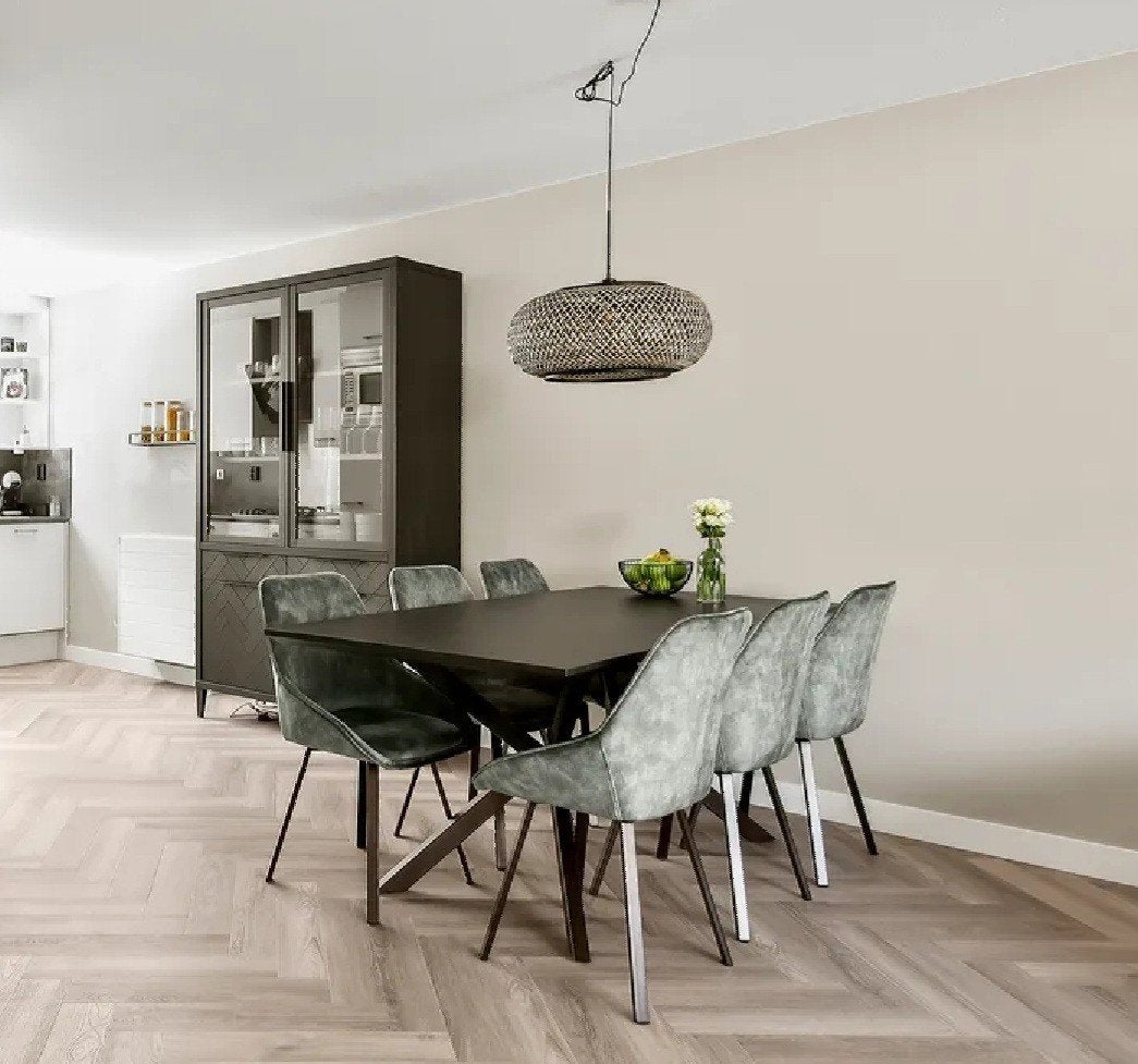 Eettafel en stoelen, Ophalen, 50 tot 100 cm, Zo goed als nieuw, Vijf personen of meer