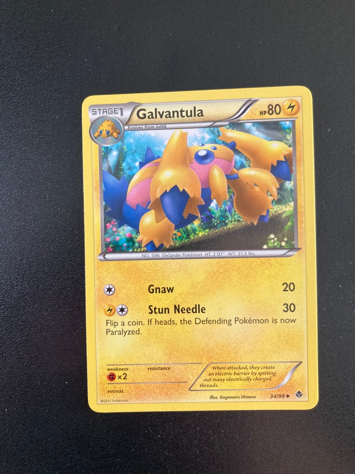Pokemon kaart Galvantula, Ophalen of Verzenden, Zo goed als nieuw