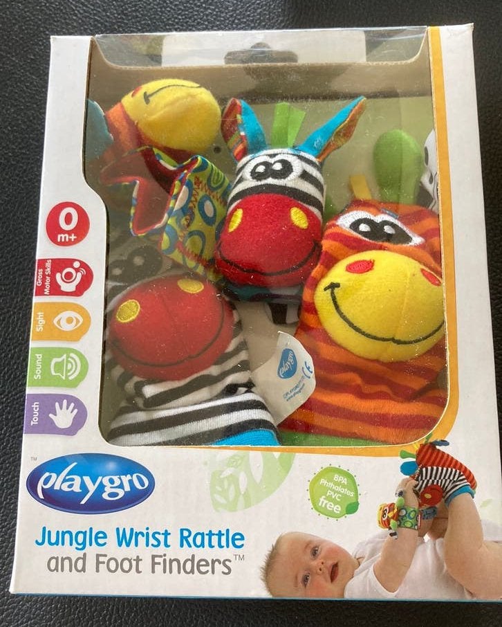 Babyspeelgoed handen en voeten rammelaars, Ophalen of Verzenden, Minder dan 10 stukjes, Gebruikt, 0 tot 6 maanden