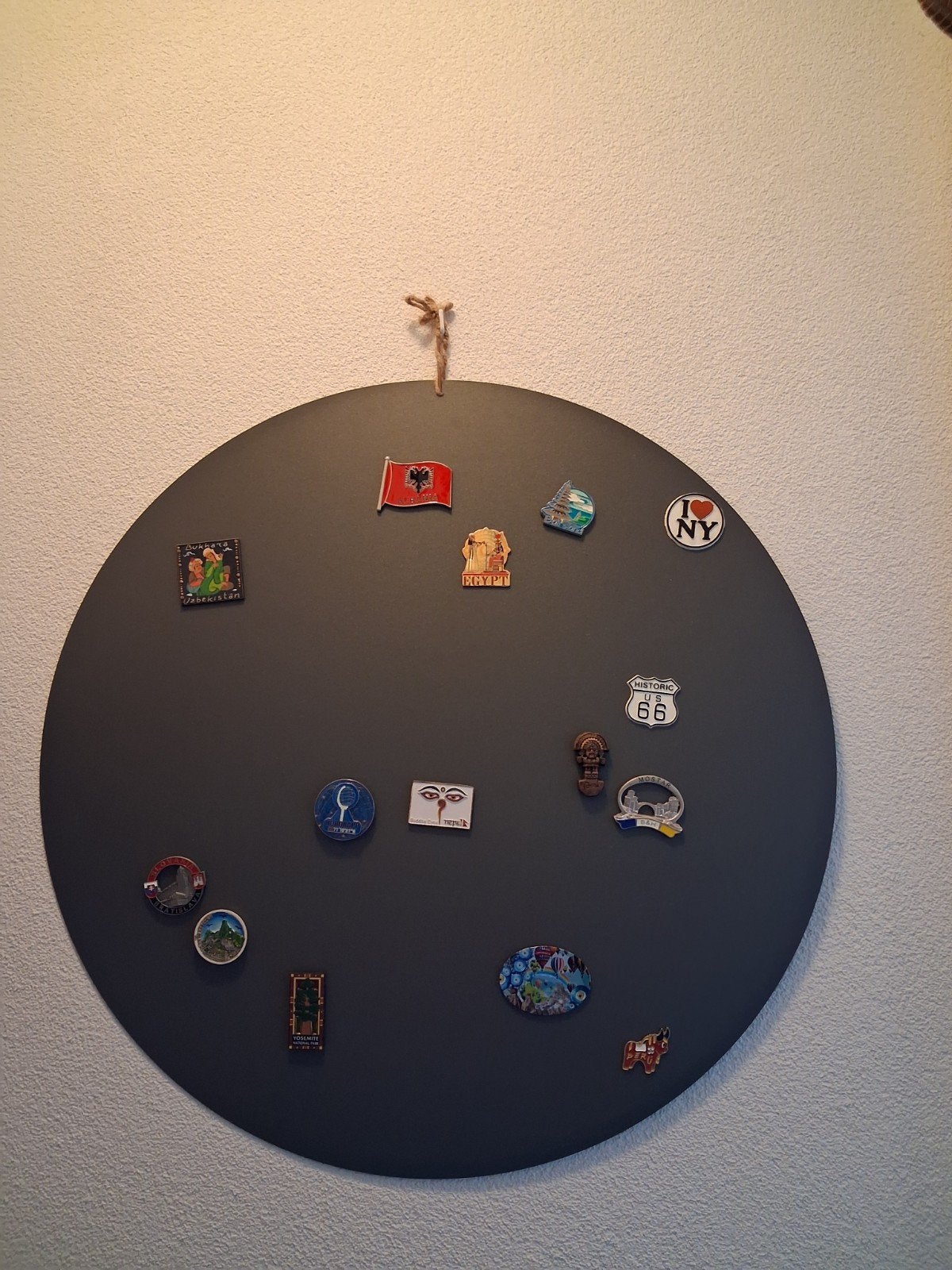magneetbord rond antraciet, Ophalen of Verzenden, Zo goed als nieuw, Magneetbord