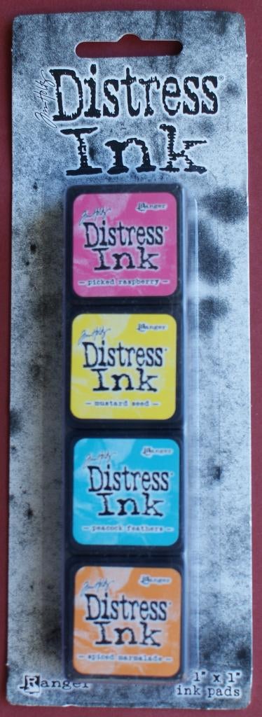 UITVERKOOP: Tim Holtz Ranger Distress Ink, sets van 4., Hobby en Vrije tijd, Verzenden, Nieuw, Inkt, Foam of Stempelhouder