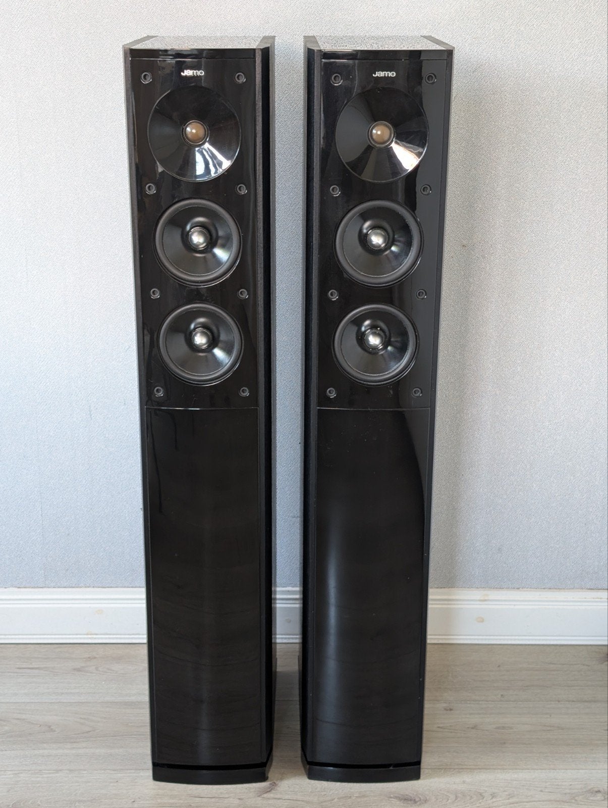 Jamo S606 Luidsprekers, hoogglans zwart - DIEPE BAS!, Ophalen, 120 watt of meer, Front, Rear of Stereo speakers, Jamo