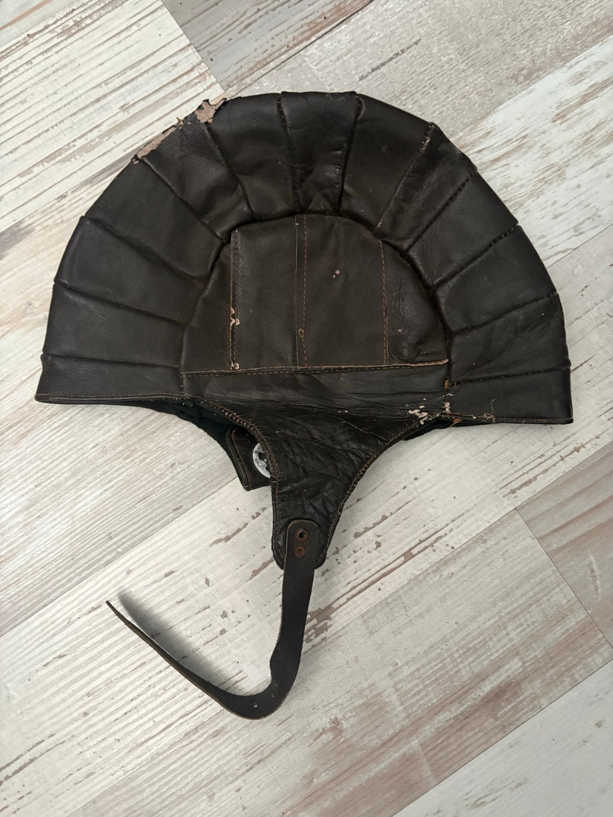 Vintage Leren Vliegerhelm / Motorhelm, Ophalen of Verzenden, Gedragen, One size fits all, Hoed