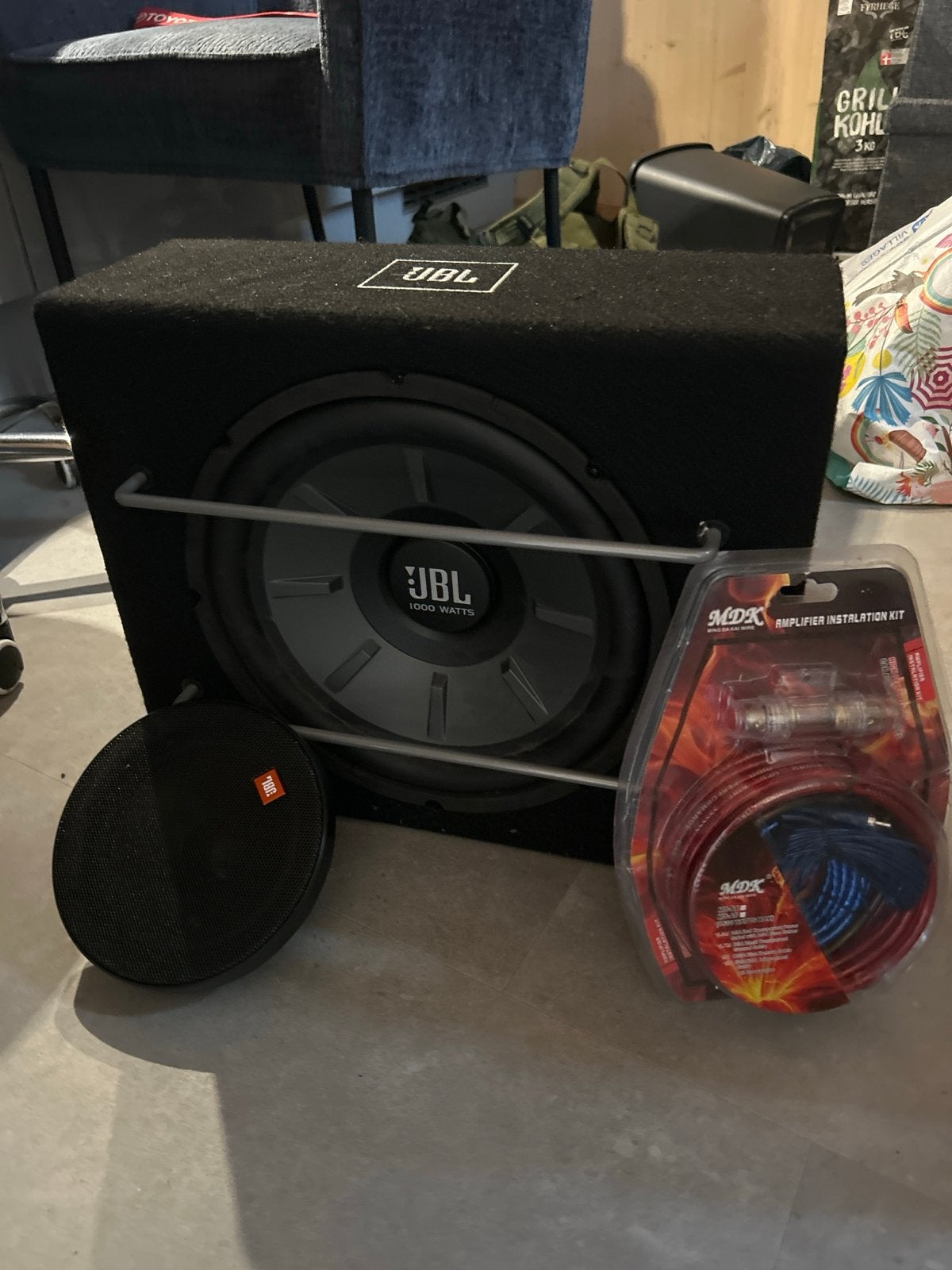 JBL 1000W Subwoofer Set met Versterker en Extra Speakers, Ophalen, Gebruikt