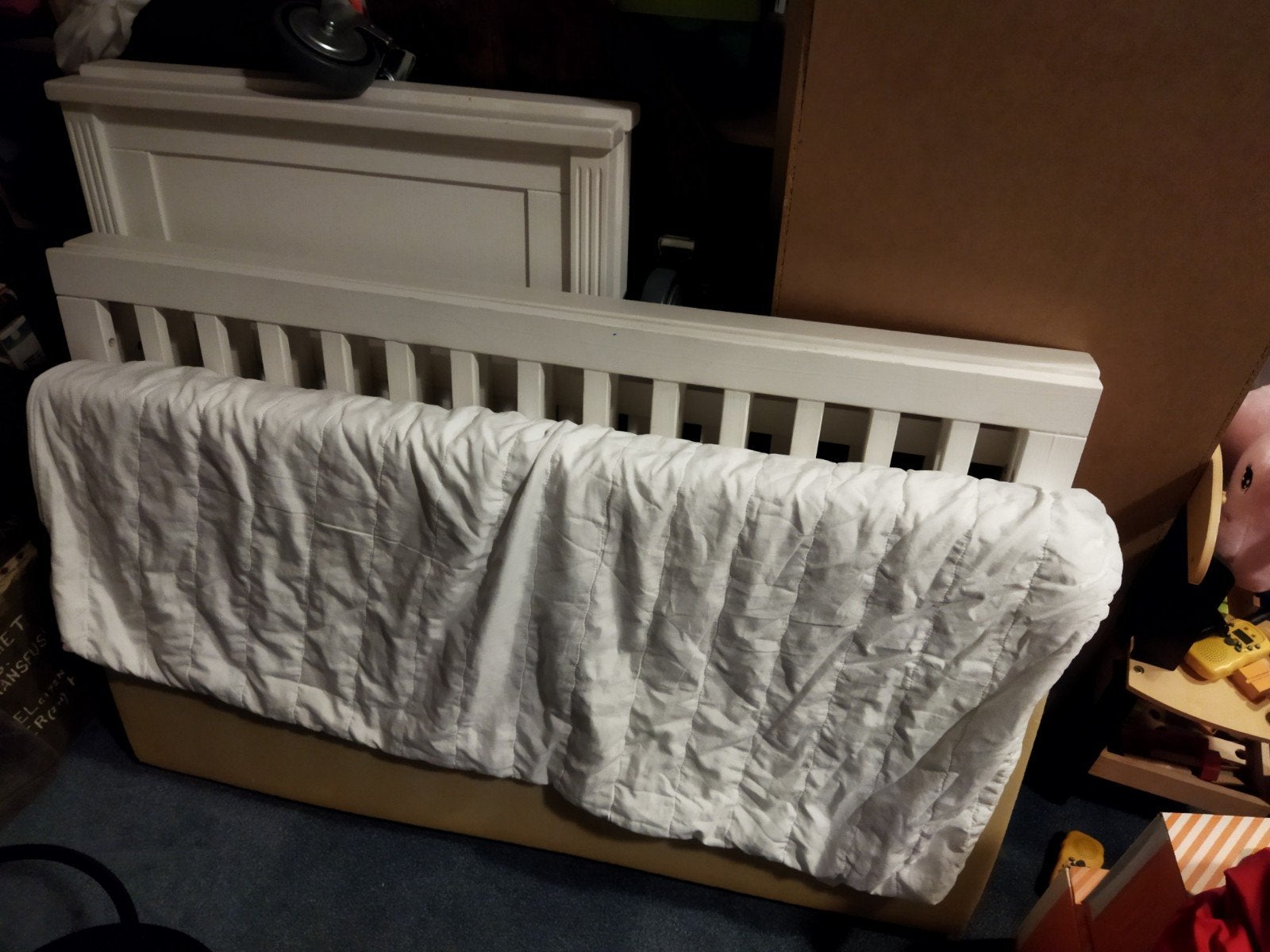 Ledikant wit incl matras - gratis, Huis en Inrichting, Ophalen, Wit, Hout, Eenpersoons