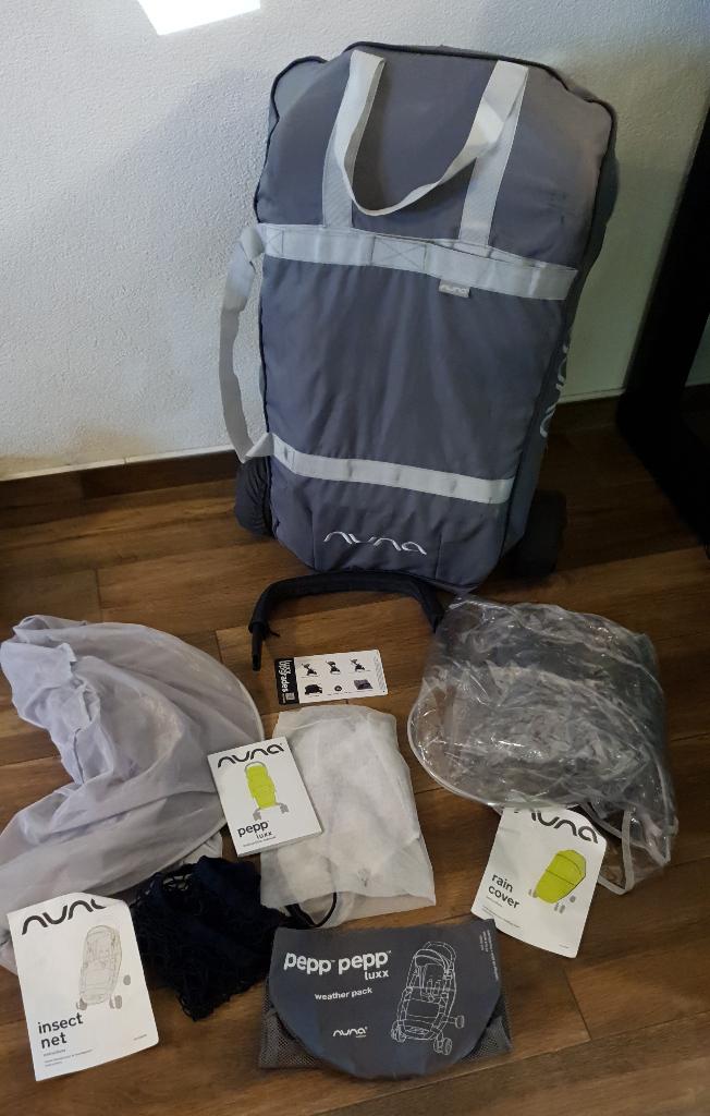 Nuna Pepp Luxx, VEEL ACCESSOIRES, tas/net/regenhoes, Ophalen, Gebruikt, Overige merken, Verstelbare rugleuning