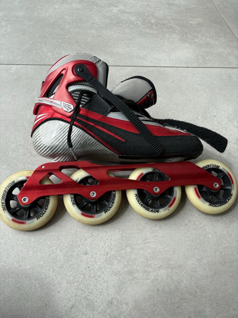 Rollerblade Fly Pro 4x100 Speedmachine 8.0 Inline Skates, Sport en Fitness, Skeelers, Ophalen, Zo goed als nieuw, Inline skates 4 wielen