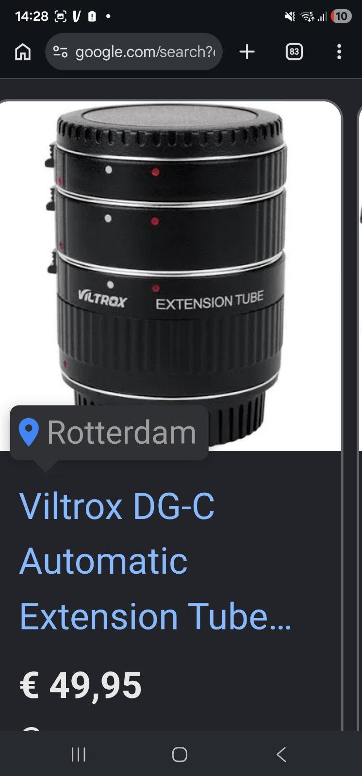 Viltrox DG-C tussenringenset voor Canon, Ophalen of Verzenden, Zo goed als nieuw