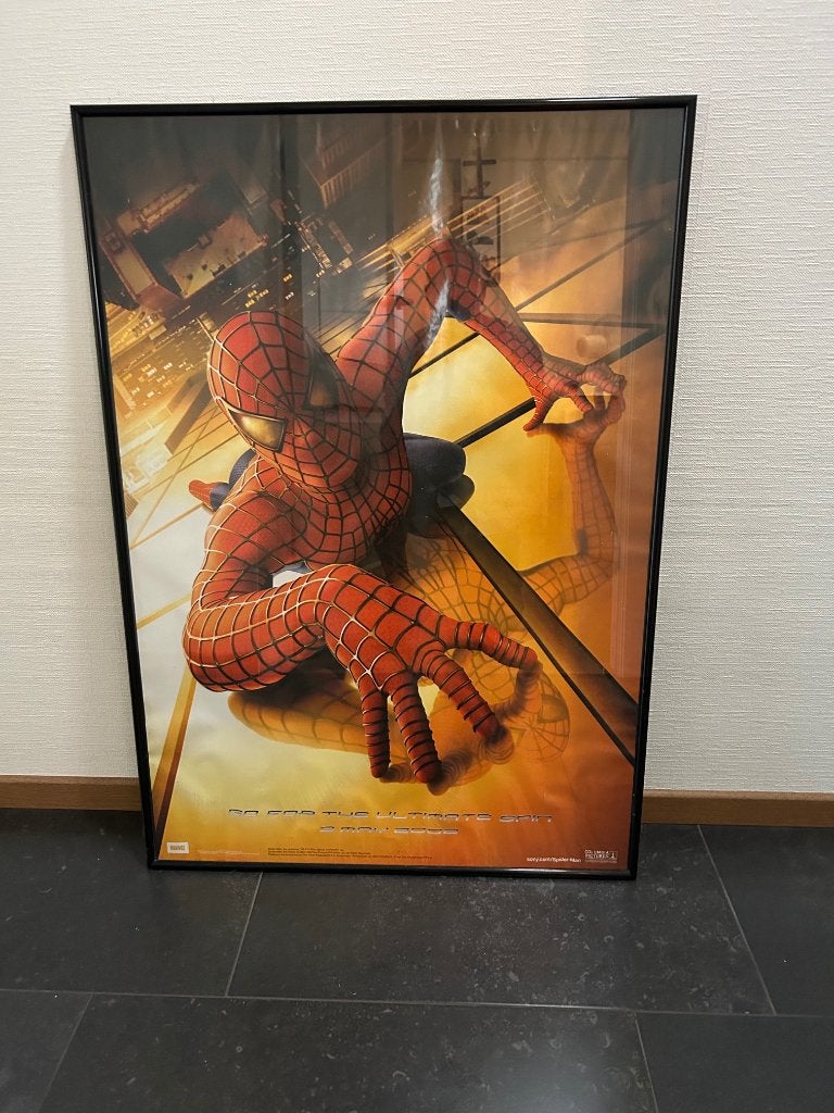 Spiderman poster ingelijst, Ophalen, Met lijst, Deurposter of groter, Film en Tv