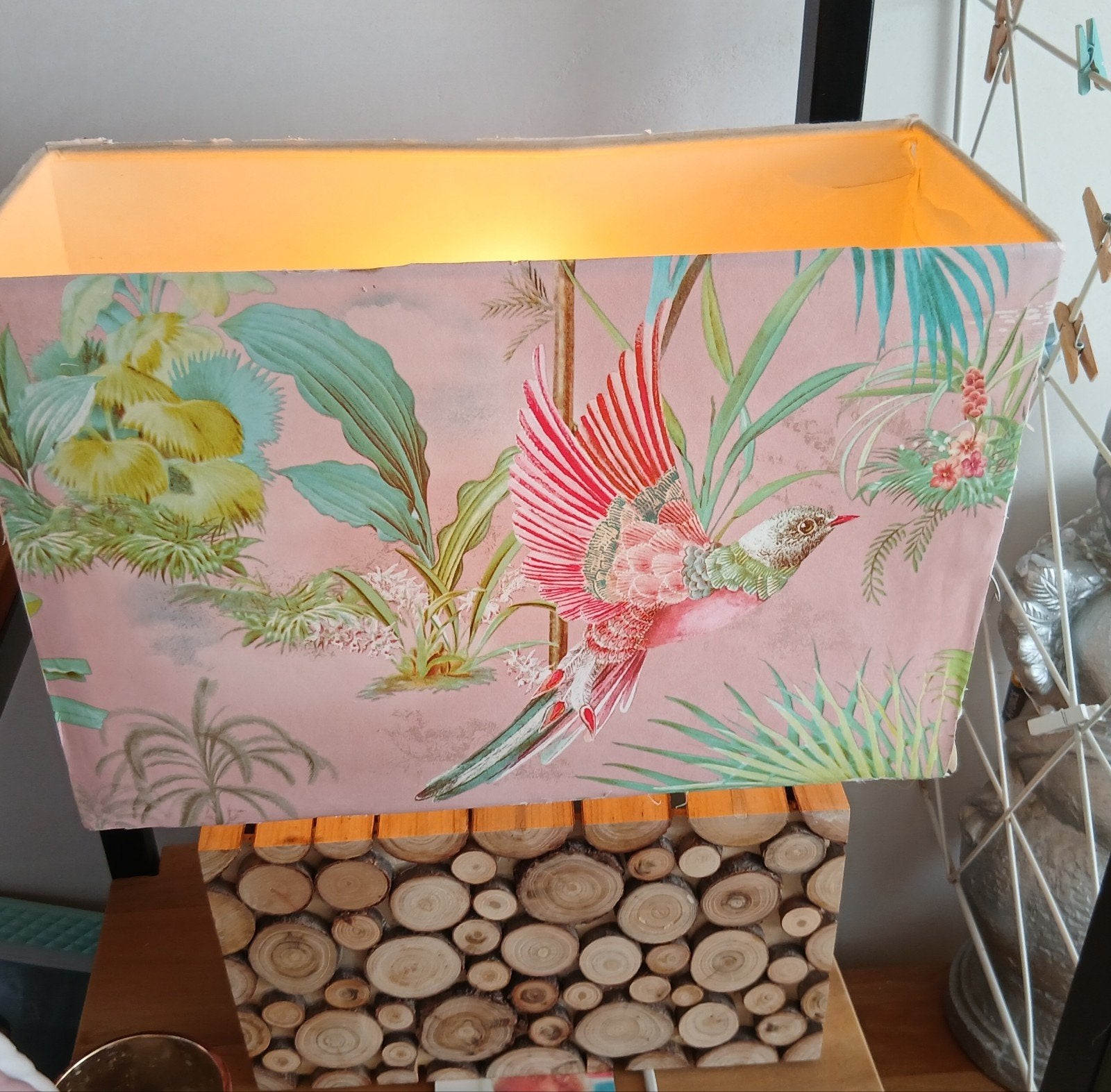 Nieuwe Pip Studio lamp met vogelprint, Ophalen, Overige merken, Roze, Textiel