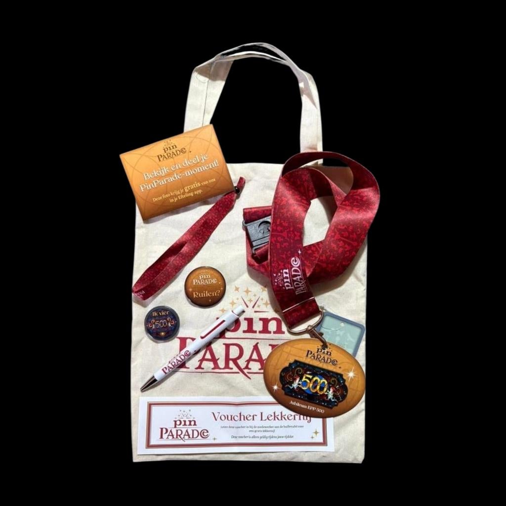 Efteling Pin Parade 500e pin goodie bag *Nieuw*, Verzamelen, Efteling, Nieuw, Button of Speldje, Ophalen of Verzenden