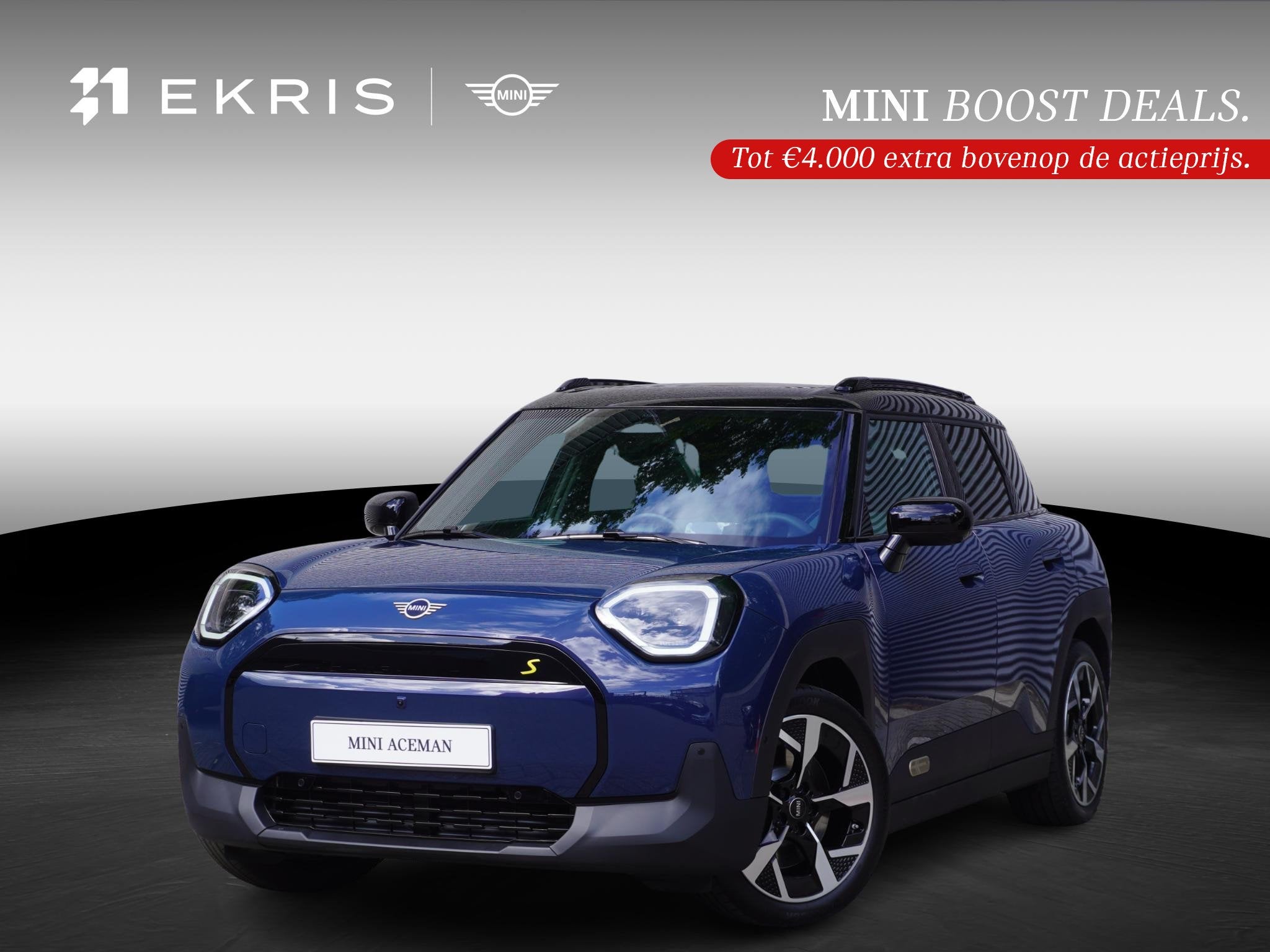 MINI Aceman SE Classic Trim | Pakket L, Blauw, Leder en Stof, 218 pk, Aceman