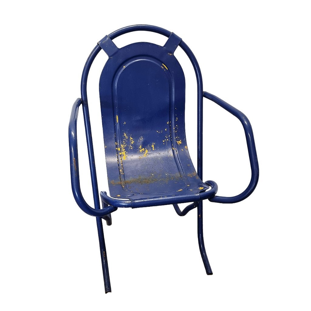 Vintage Harry Sebel Stak-a-Bye stoel blauw, Ophalen, Gebruikt, Blauw, Metaal