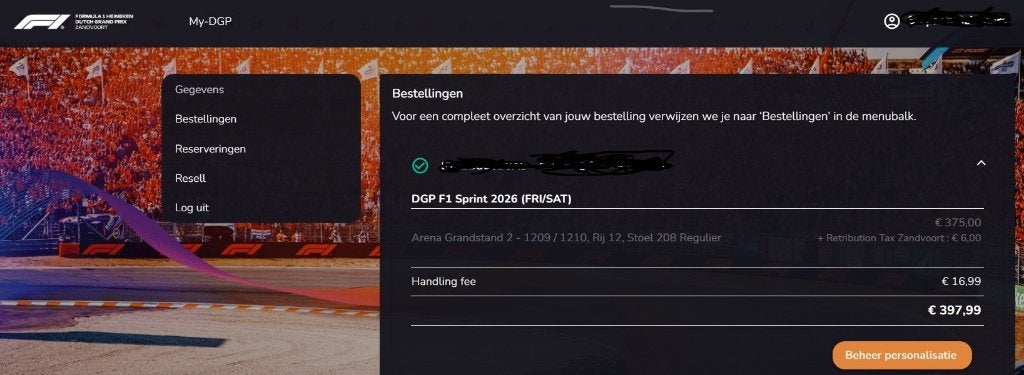 F1 kaarten (vrijdag en zaterdag) tribune Arena Grandstand 2, Tickets en Kaartjes, Evenementen en Festivals, Eén persoon, Meerdaags