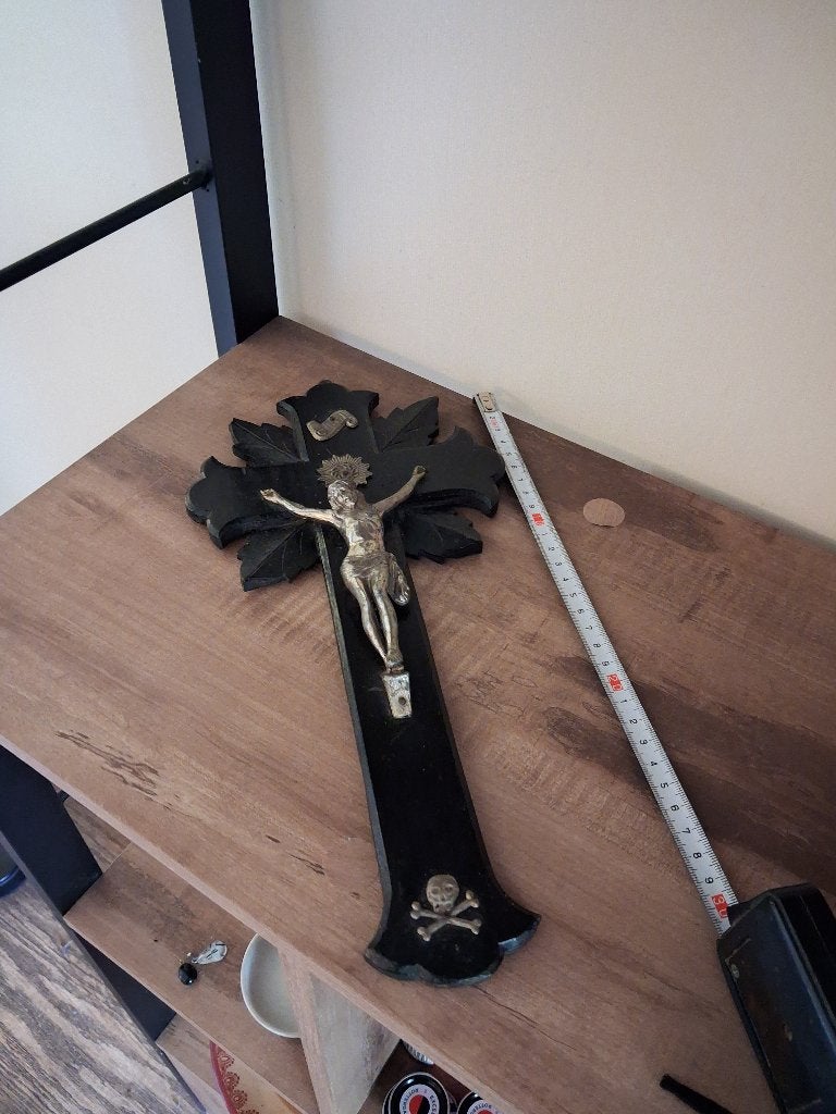Antiek katholiek kruisbeeld, Ophalen of Verzenden