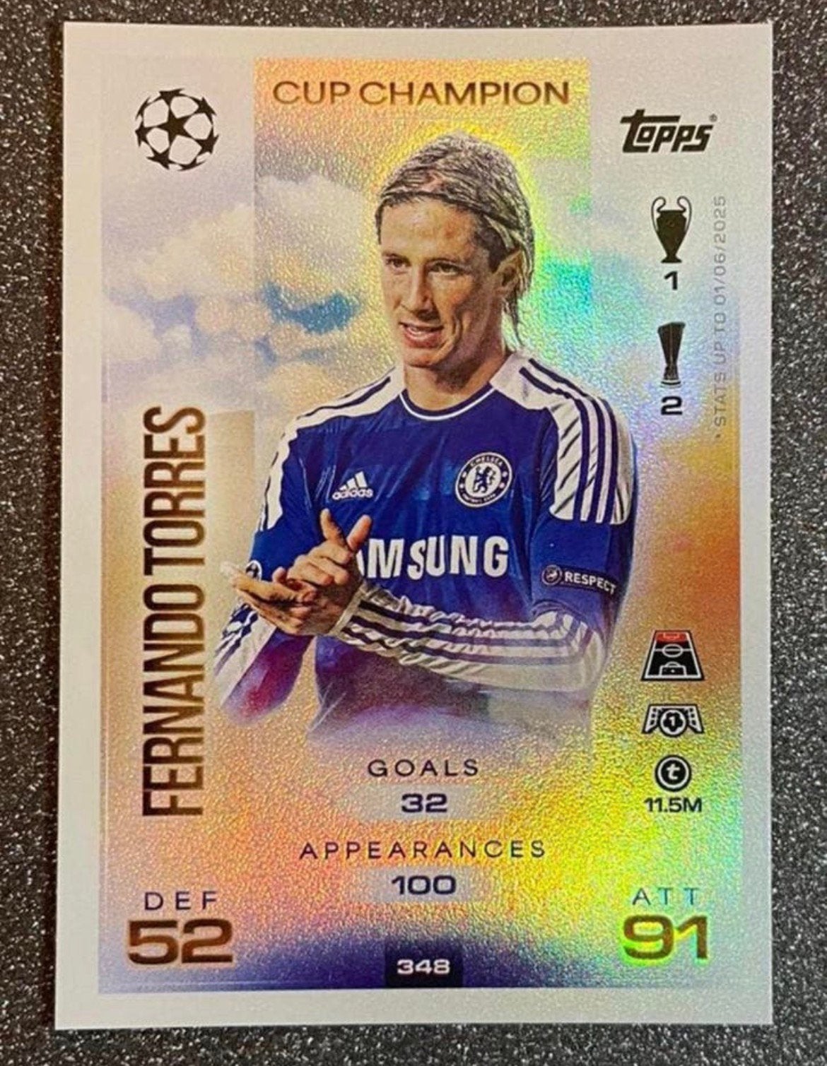 Topps MA 25/26   CUP CHAMPION   FERNANDO TORRES   CHELSEA FC, Verzenden, Zo goed als nieuw, Plaatje