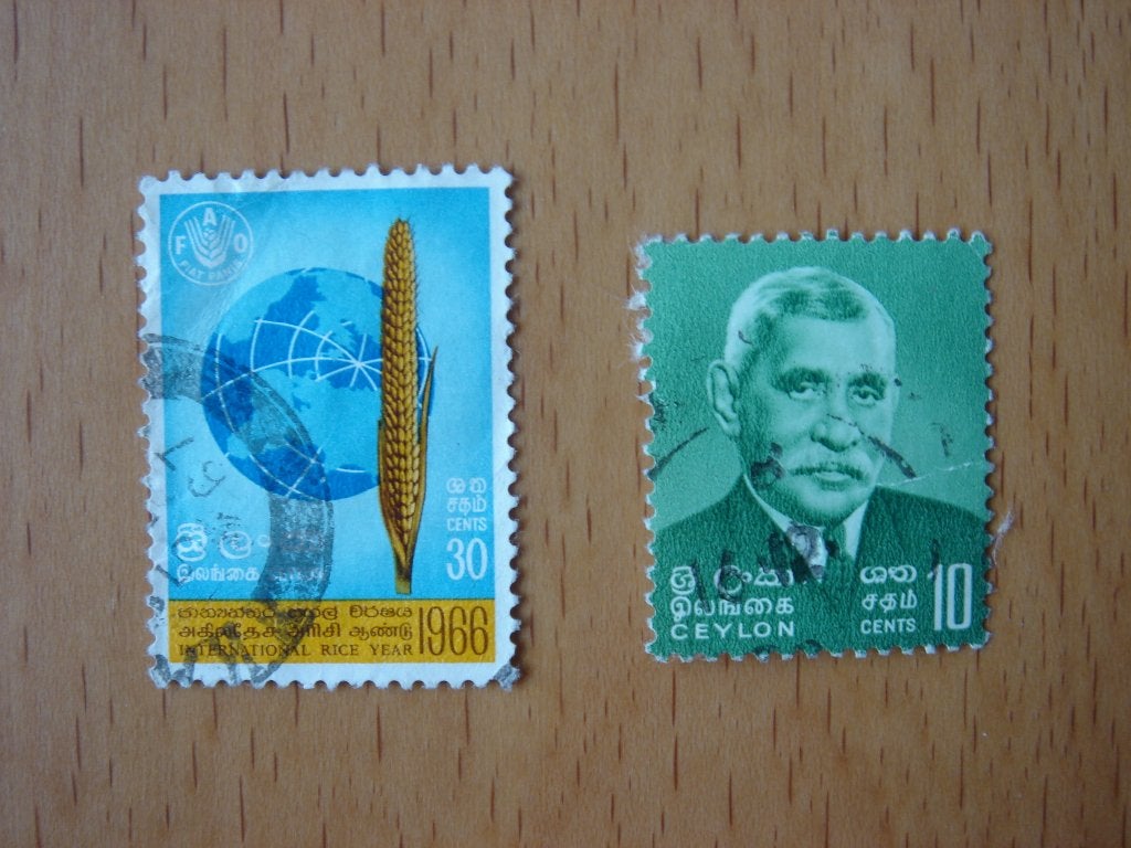 CEYLON 2 Postzegels, Postzegels en Munten, Postzegels | Azië, Ophalen of Verzenden, Gestempeld, Zuid-Azië