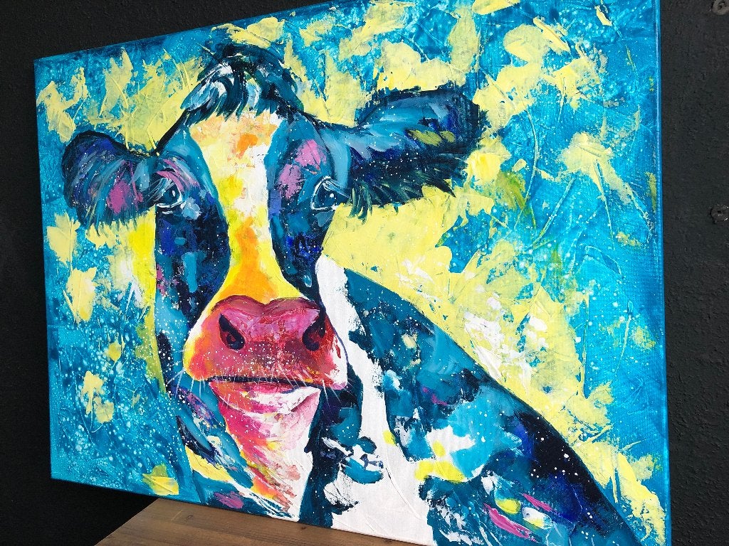 Groot Schilderij, Acrylverf, Ophalen of Verzenden, Dieren, Overige materialen