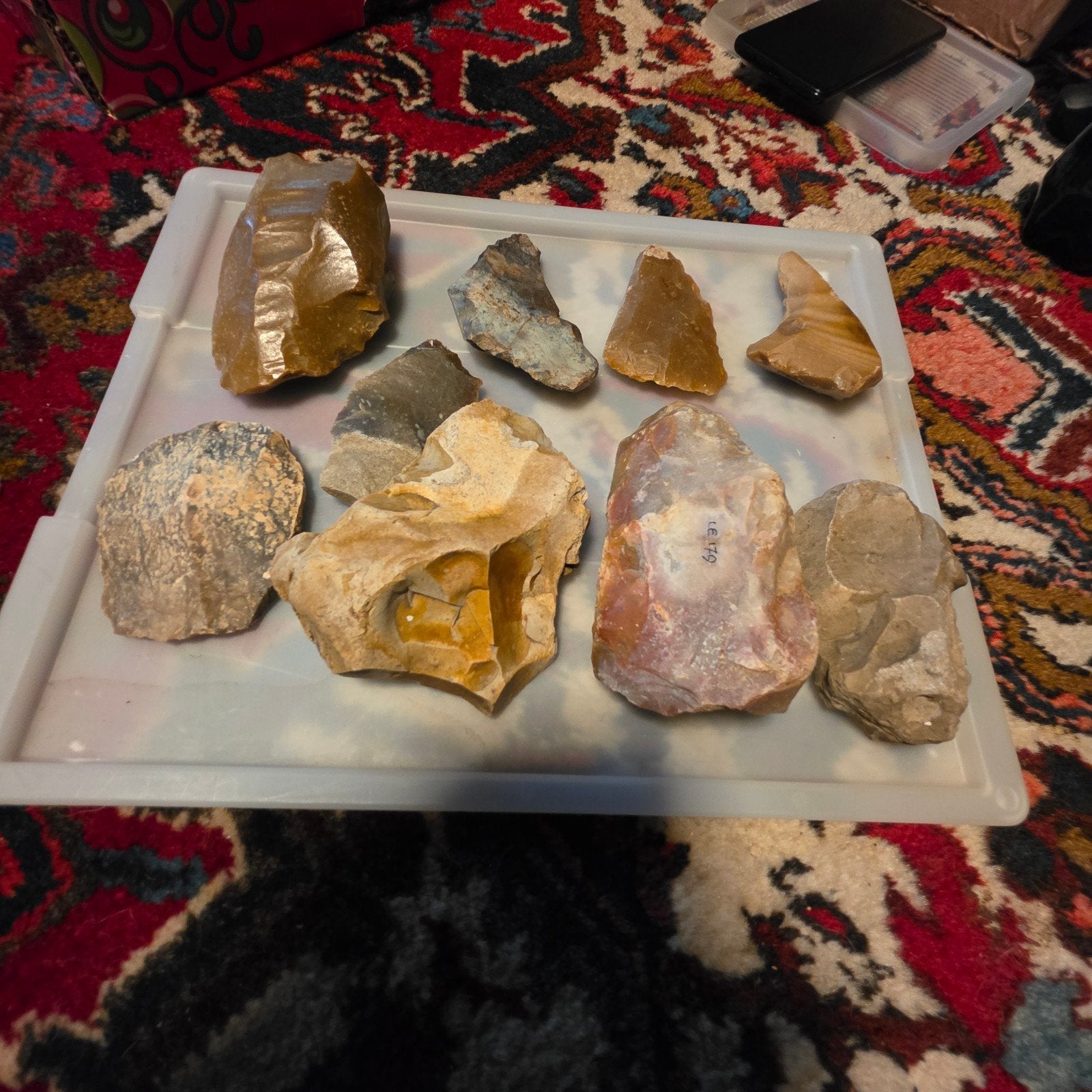 Oude Verzameling Vuistbijlen - Prehistorische Artefacten Set, Ophalen of Verzenden