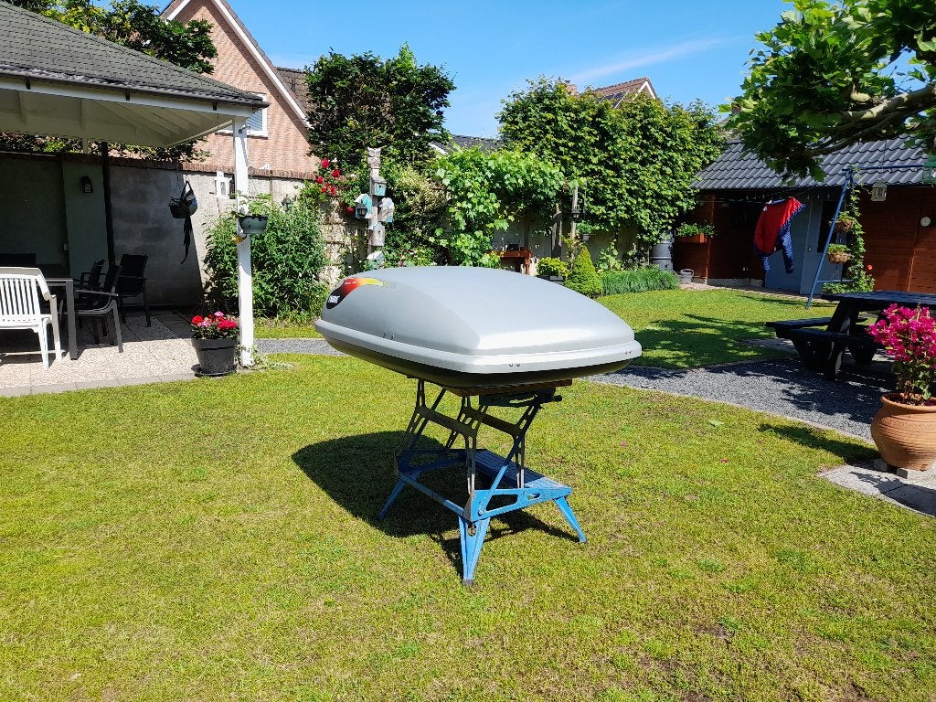 Dakkoffer Thule en dakdragers Menabo Citroen of Peugeot, Auto diversen, Dakkoffers, Zo goed als nieuw, Ophalen