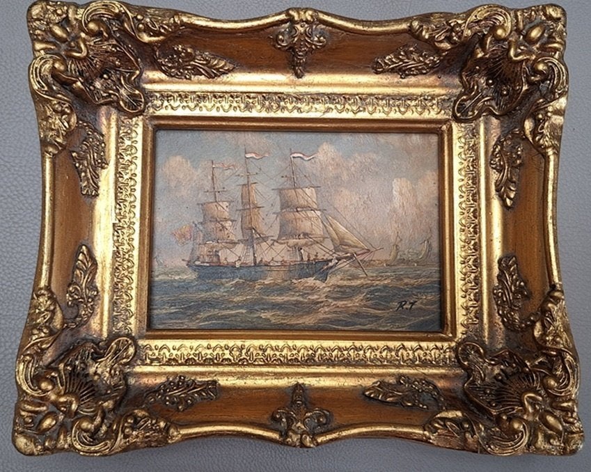 Klassiek schilderij Nederlandse scheepvaart 1, Ophalen of Verzenden, Olieverf, Klassiek, Origineel werk