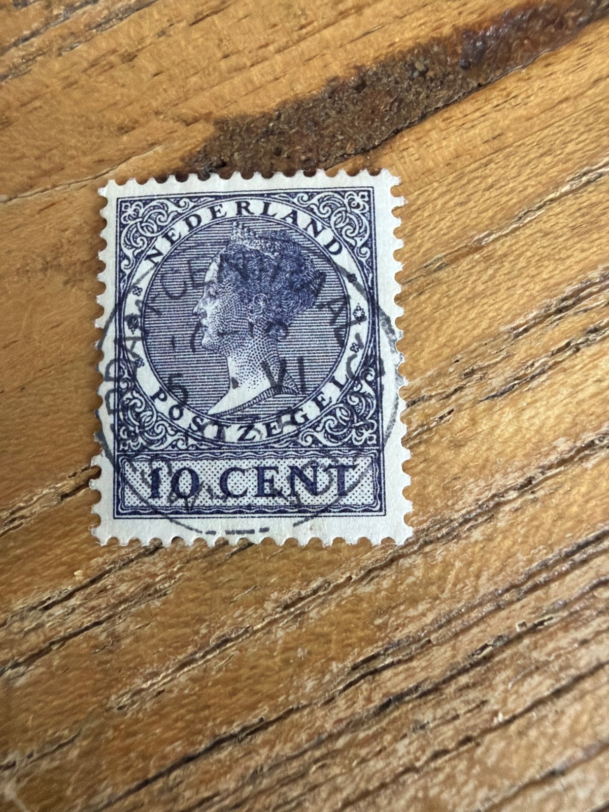 Nederlandse postzegel 10 cent Koningin Wilhelmina, Postzegels en Munten, Postzegels | Nederland, Ophalen of Verzenden, T/m 1940