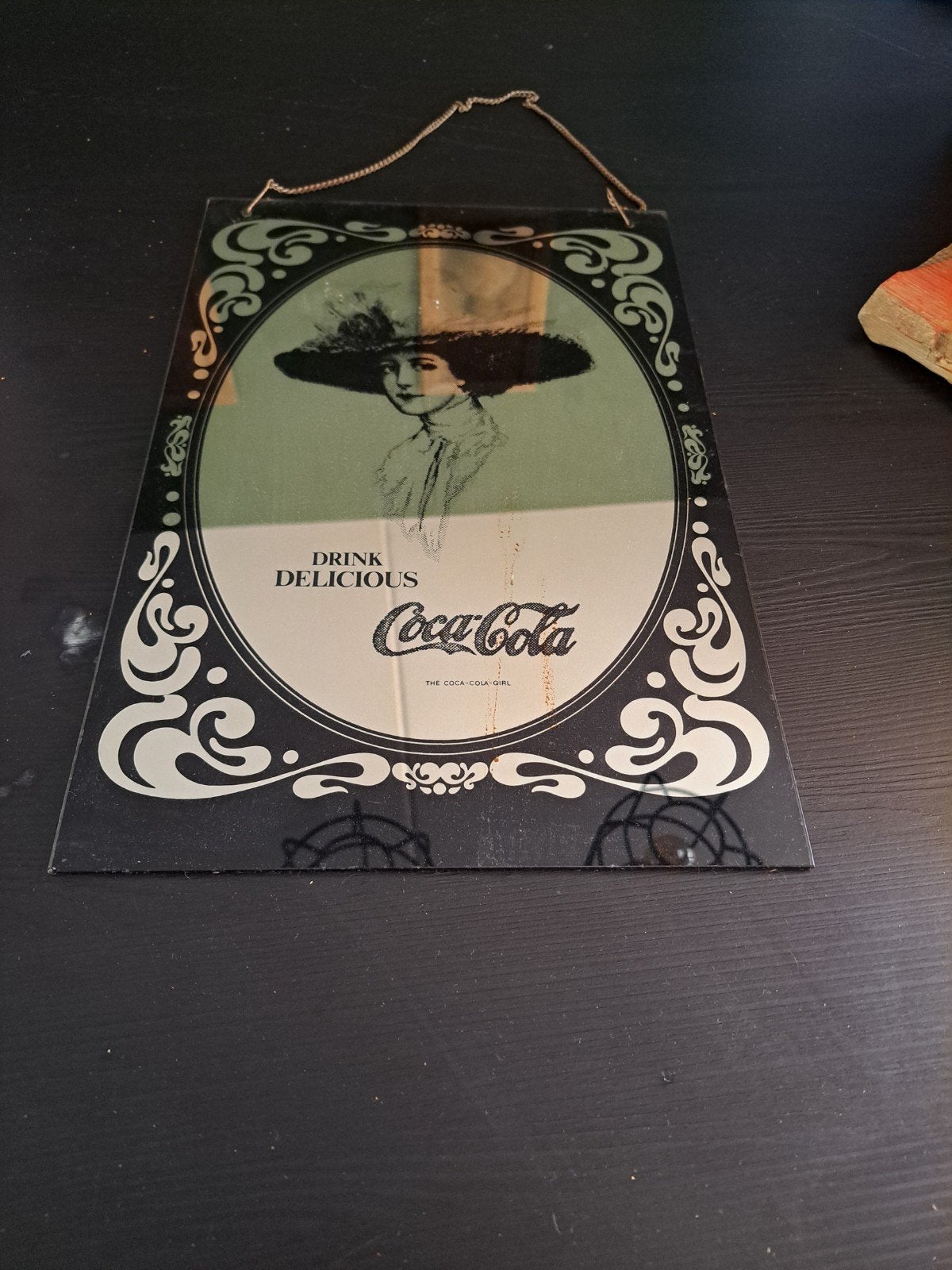 Vintage Coca-Cola glazen reclamebord - The Coca-Cola Girl, Antiek en Kunst, Ophalen
