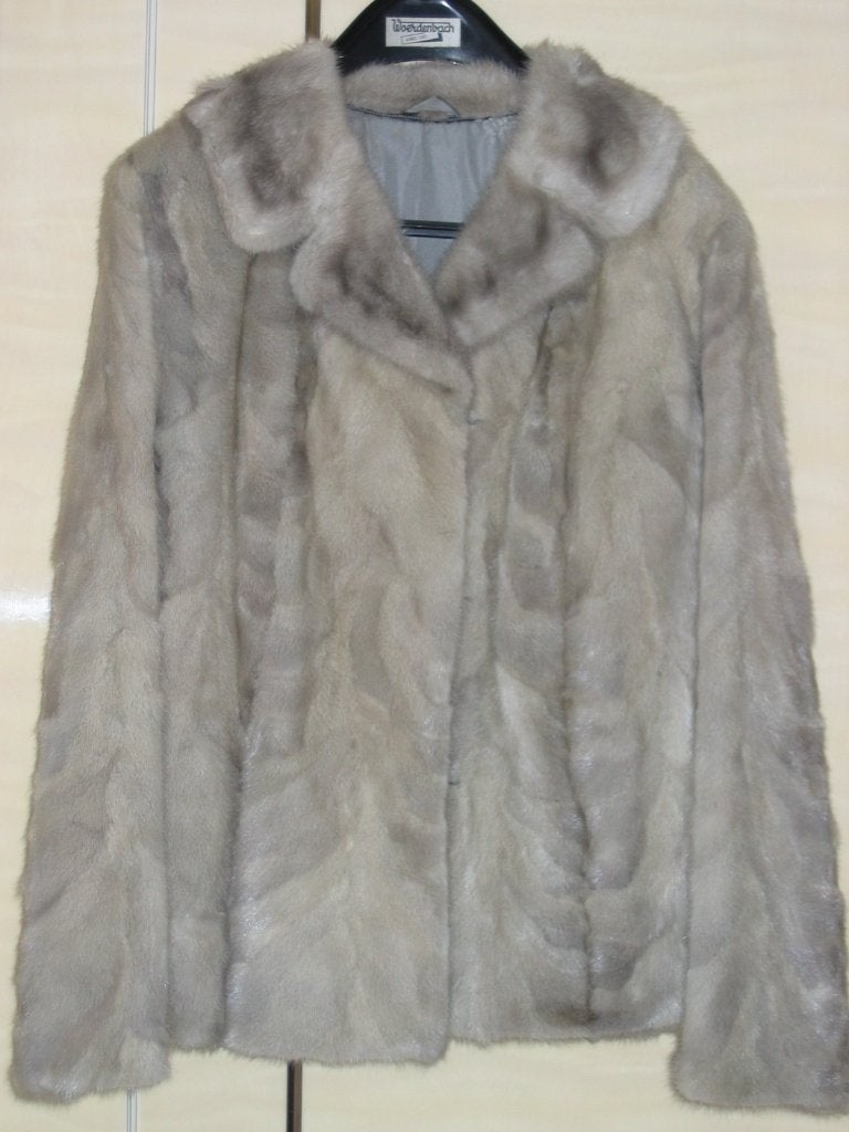 Elegante Nerts bontjas, Maat 38/40 (M), Ophalen of Verzenden, Grijs, Onbekend