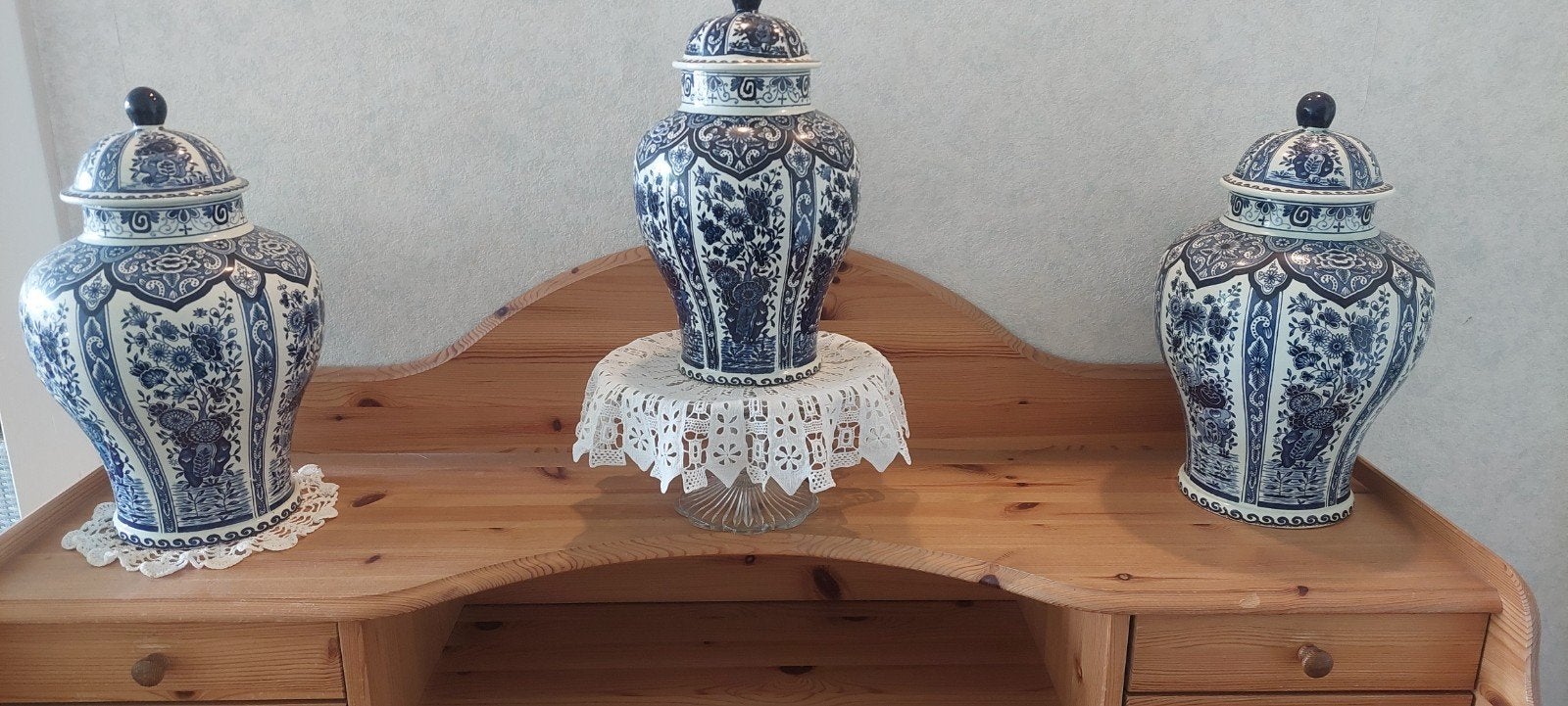 Prachtige Delfts blauwe gemberpotten van Boch Holland, Ophalen