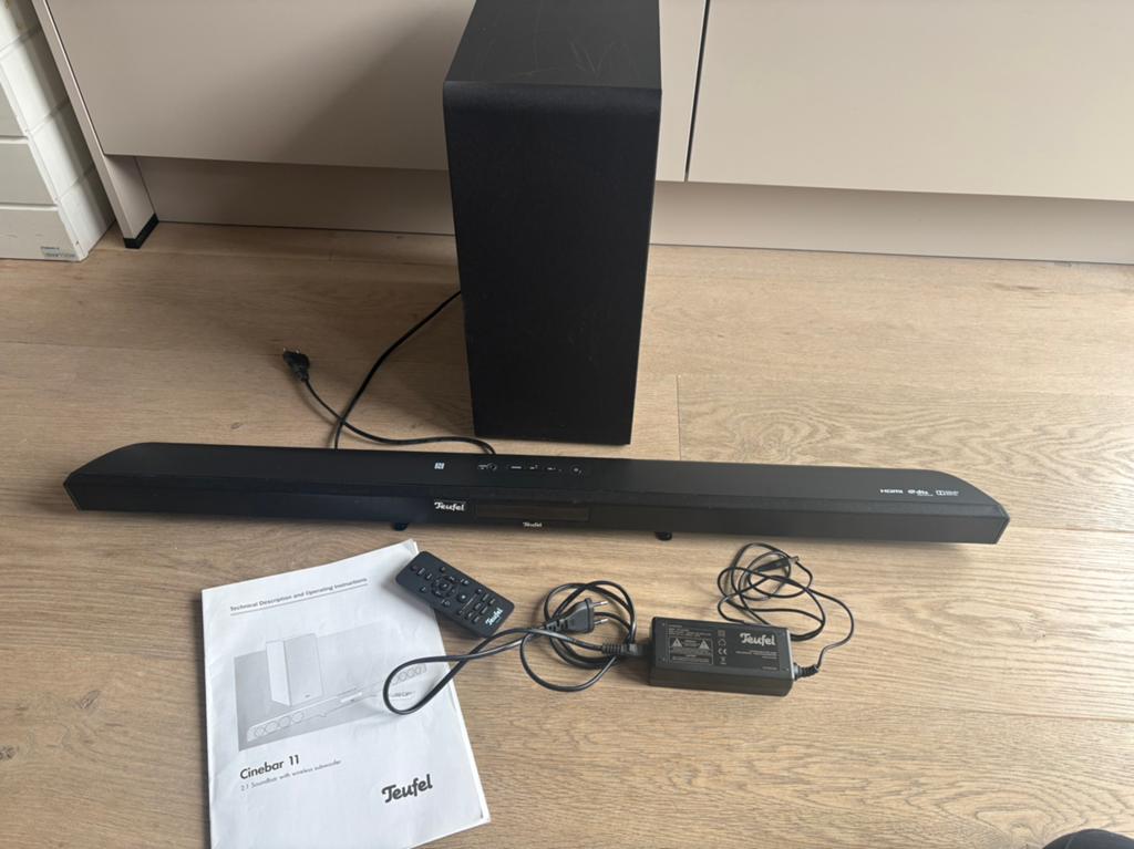Teufel Cinebar 11 Soundbar met Subwoofer, Ophalen of Verzenden, Met externe subwoofer, Zo goed als nieuw