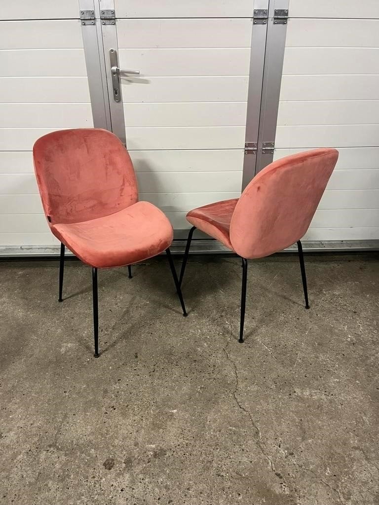 14 stuks Velvet roze horeca restaurant stoelen nieuw SALE, Ophalen, Overige kleuren, Zo goed als nieuw, Metaal