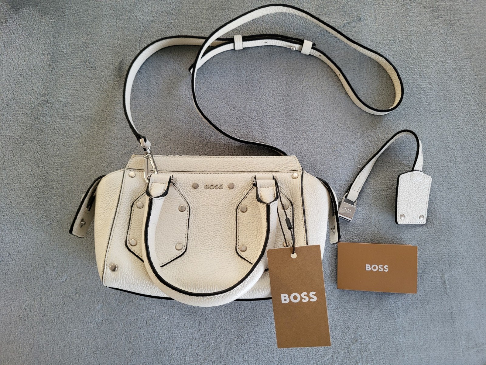 Hugo Boss leren handtas nieuw, Sieraden, Tassen en Uiterlijk, Ophalen of Verzenden, Nieuw, Wit, Handtas