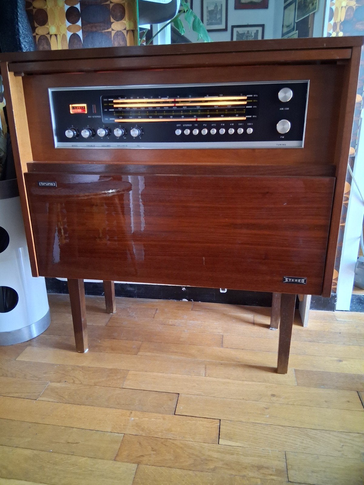 BRUNS vintage stereo meubel...., Overige merken, Automatisch, Ophalen of Verzenden, Zo goed als nieuw