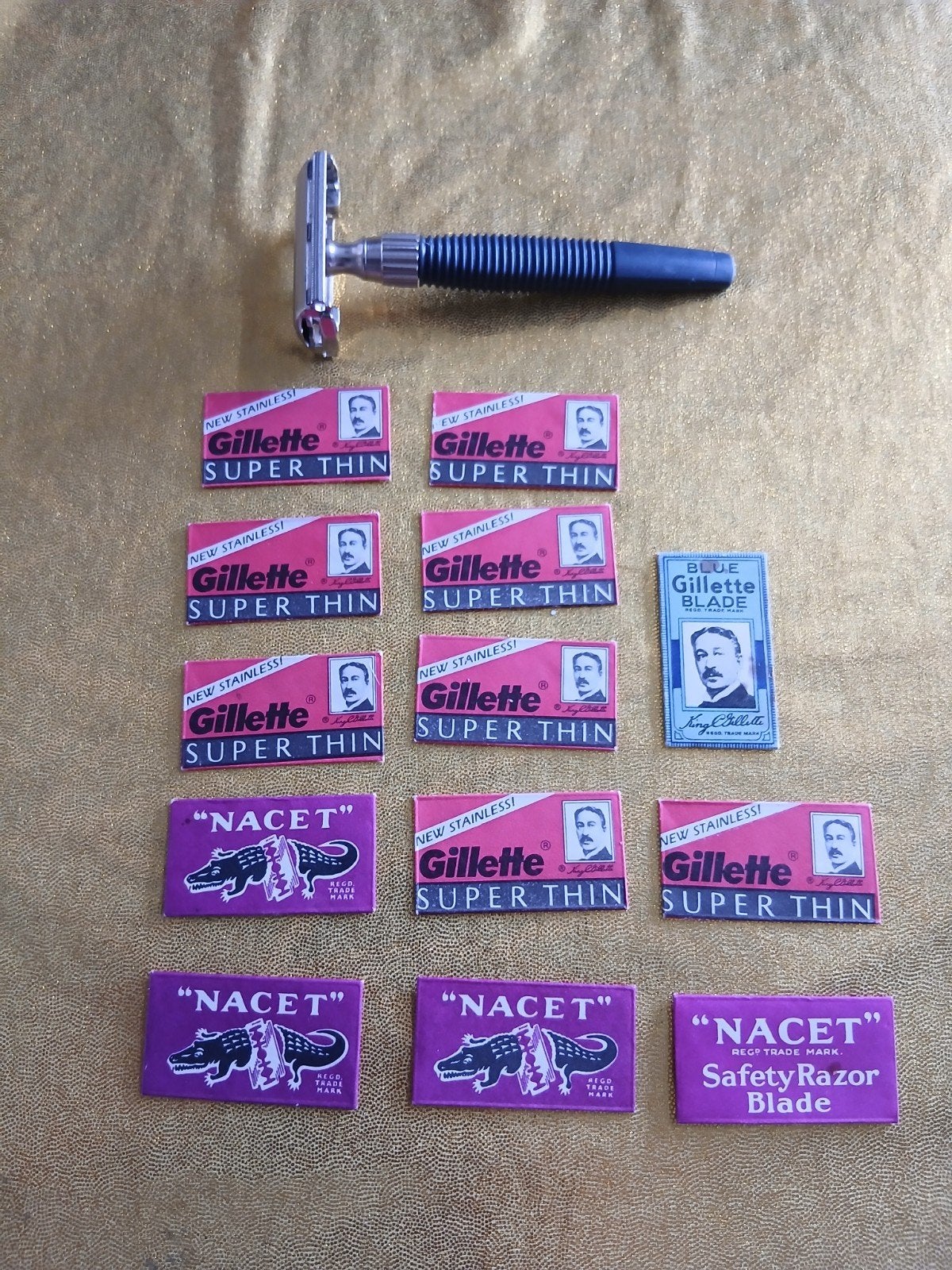 Scheermes met mesjes gilette vintage, Ophalen of Verzenden