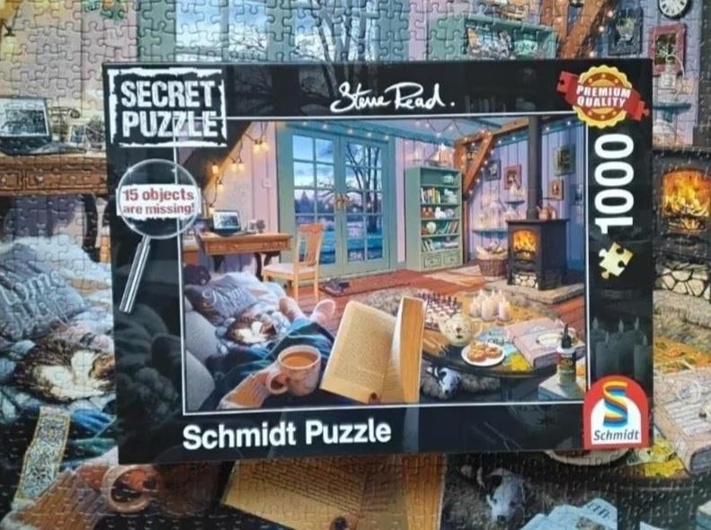 Schmidt secret puzzel 'vakantiehuisje' van Steve Read, Ophalen, 500 t/m 1500 stukjes, Zo goed als nieuw, Legpuzzel