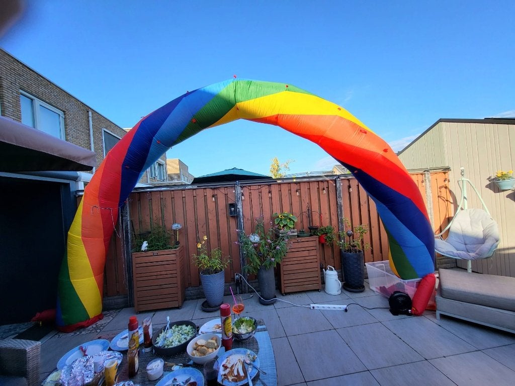 Versiering bogen start finish regenboog verjaardag, Ophalen, Overige
