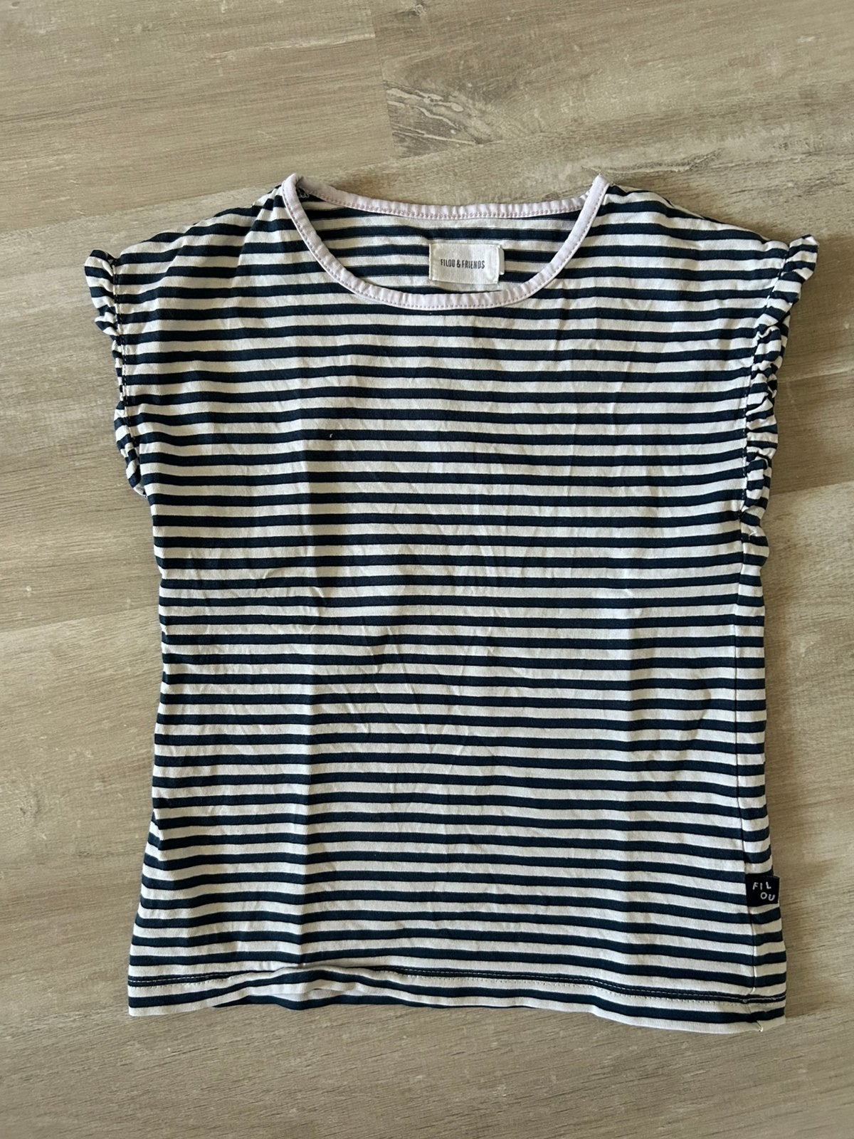 Blauw/wit shirtje van Filou & Friends - maat 5, Kinderen en Baby's, Ophalen of Verzenden, Gebruikt, Meisje, Shirt of Longsleeve