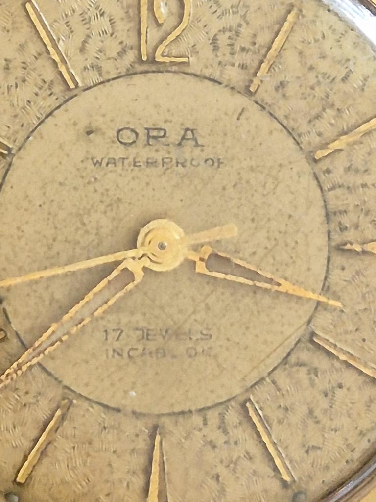 Vintage Ora waterproof 20 mikron herenhorloge handopwinder, Sieraden, Tassen en Uiterlijk, Horloges | Heren, Ophalen of Verzenden
