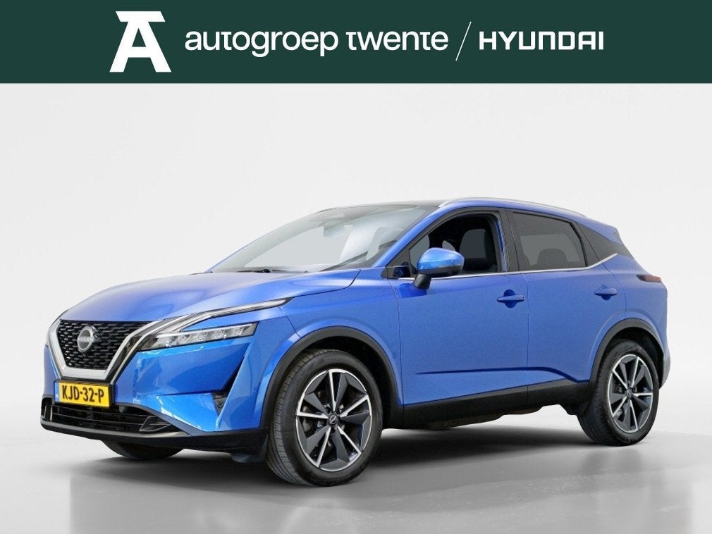 Nissan QASHQAI 1.3 MHEV X Tekna | Panoramadak | Camera rondo, Automaat, Blauw, Leder, Bedrijf