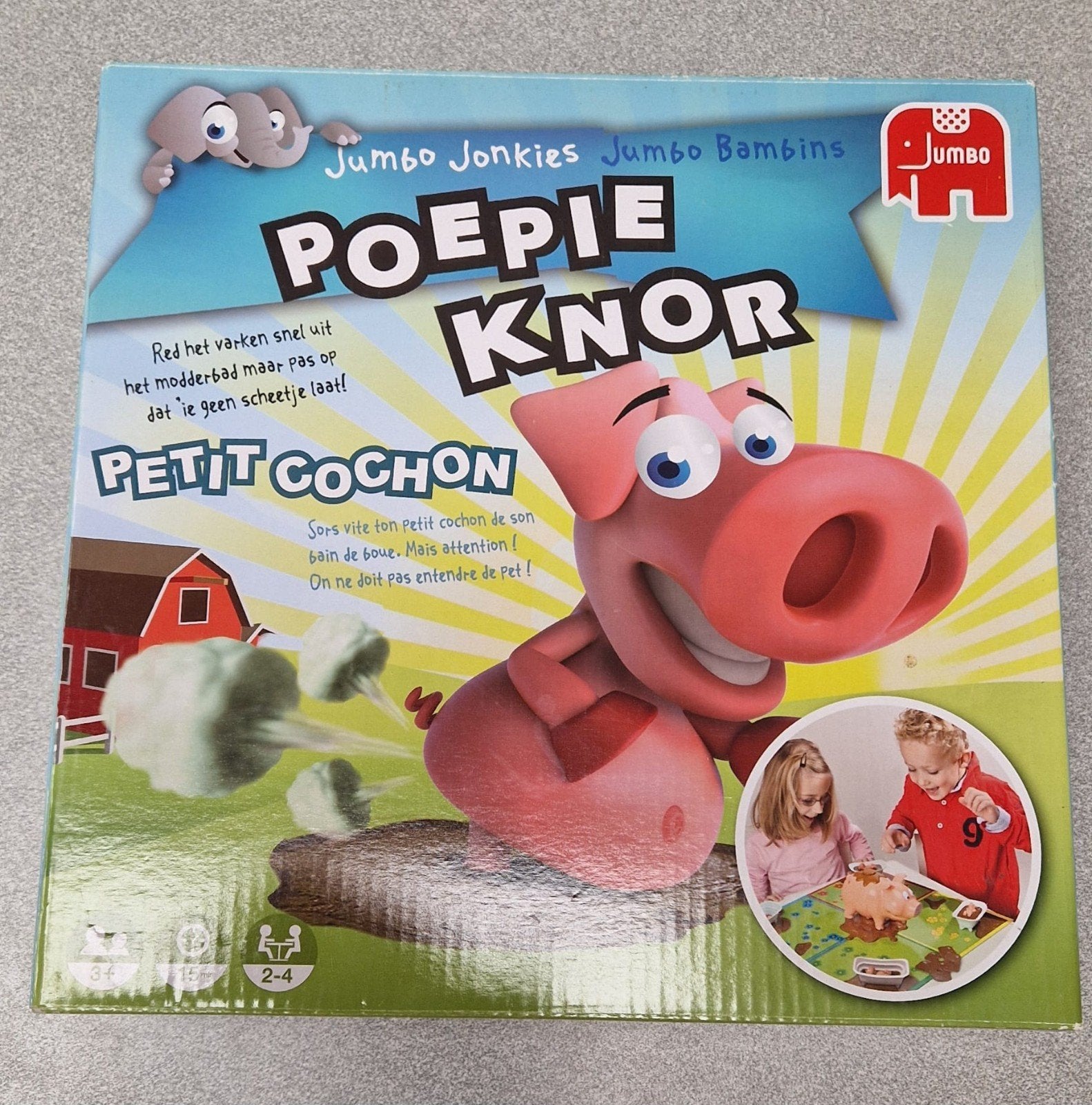 Jumbo Poepie Knor Bordspel - Red het varken uit de modder, Drie of vier spelers, Ophalen, Zo goed als nieuw, Jumbo